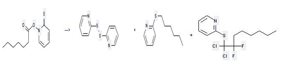 Pyridine, 2-(hexylthio)- (9Cl) can be prepared by heptanoic acid 2-thioxo-2H-pyridin-1-yl ester by irradiationCl)